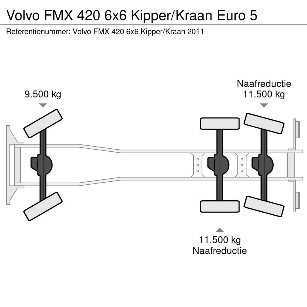 Volvo FMX 420 6x6 Kipper/Kraan Euro 5 Camiões basculantes