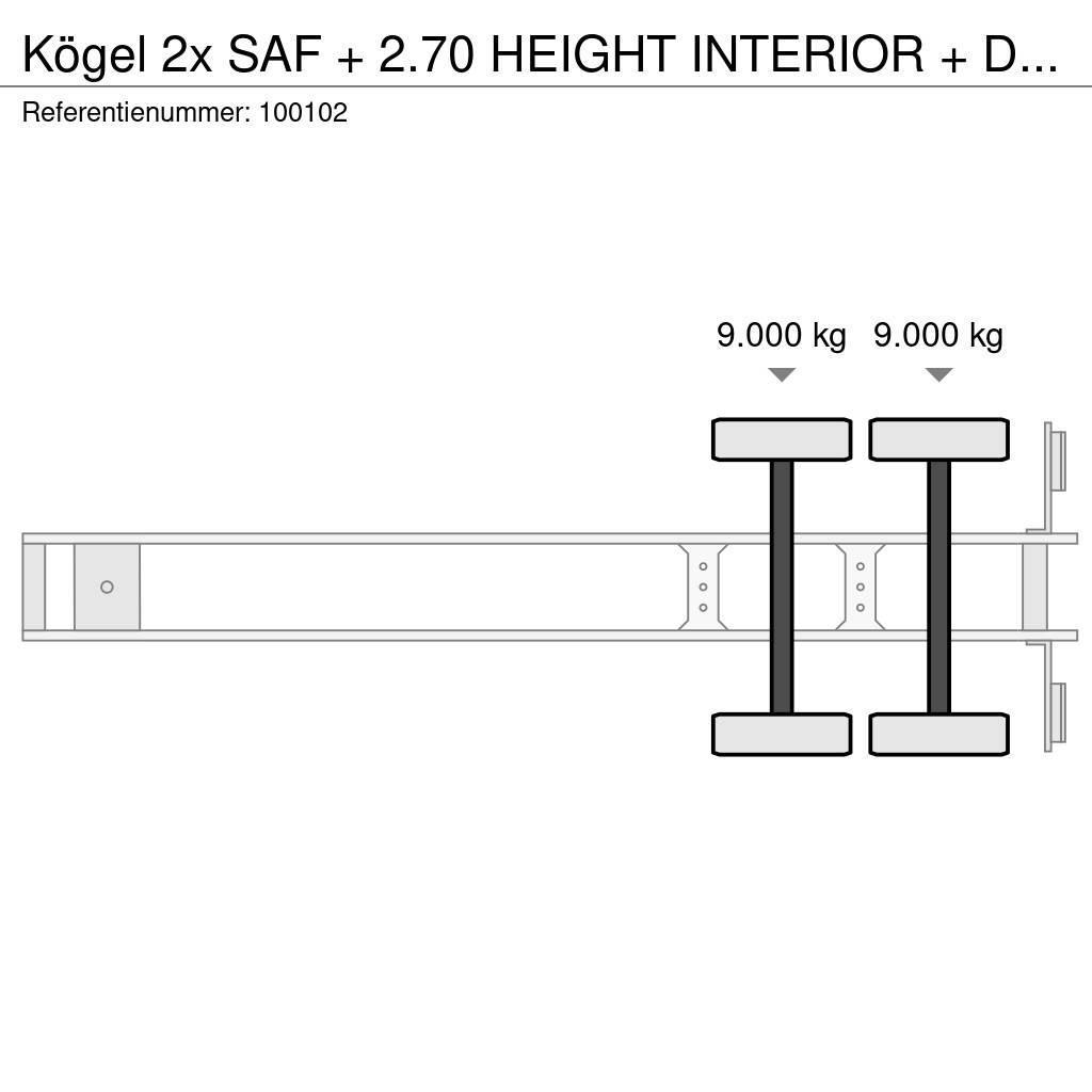 Kögel 2x SAF + 2.70 HEIGHT INTERIOR + Disc Brake Semi-Reboques Caixa Fechada