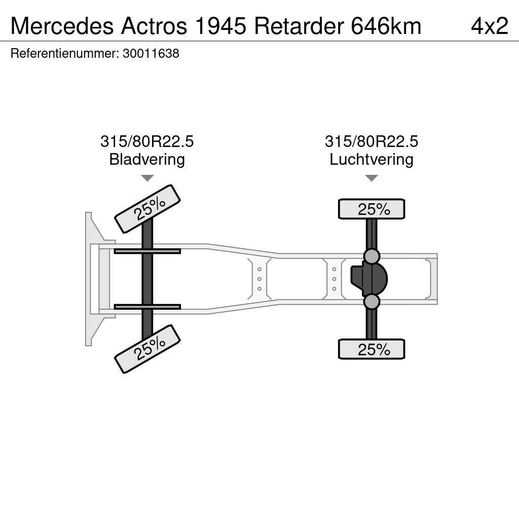 Mercedes-Benz Actros 1945 Retarder 646km Tractores (camiões)