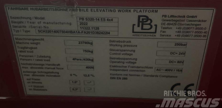 PB S320-14 4x4, high rack lift, 32m,like Holland Lift Elevadores de tesoura