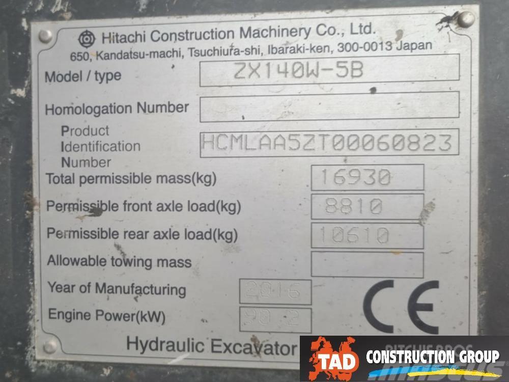 Hitachi ZX 140W-5B Escavadoras de rodas