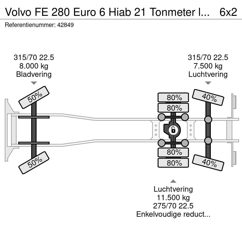 Volvo FE 280 Euro 6 Hiab 21 Tonmeter laadkraan Camiões de lixo