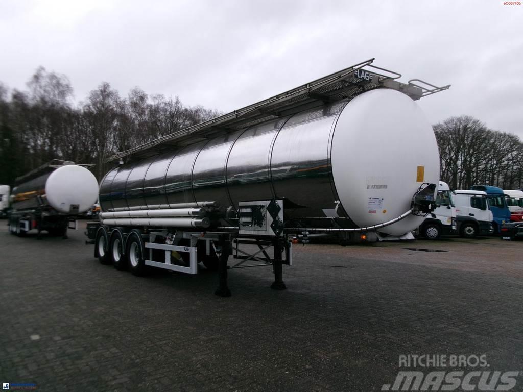 LAG Chemical tank inox L4BH 30 m3 / 1 comp + pump Semi Reboques Cisterna