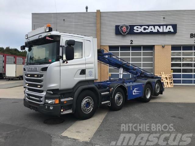 Scania R520 Camiões caixa desmontável com elevador de cabo
