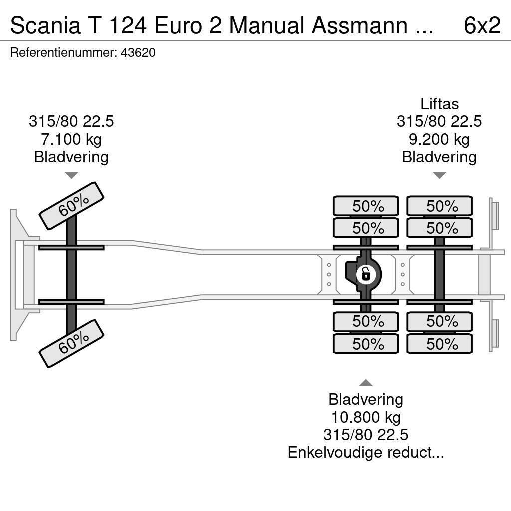 Scania T 124 Euro 2 Manual Assmann Saug aufbau 13m³ Camiões Aspiradores Combi
