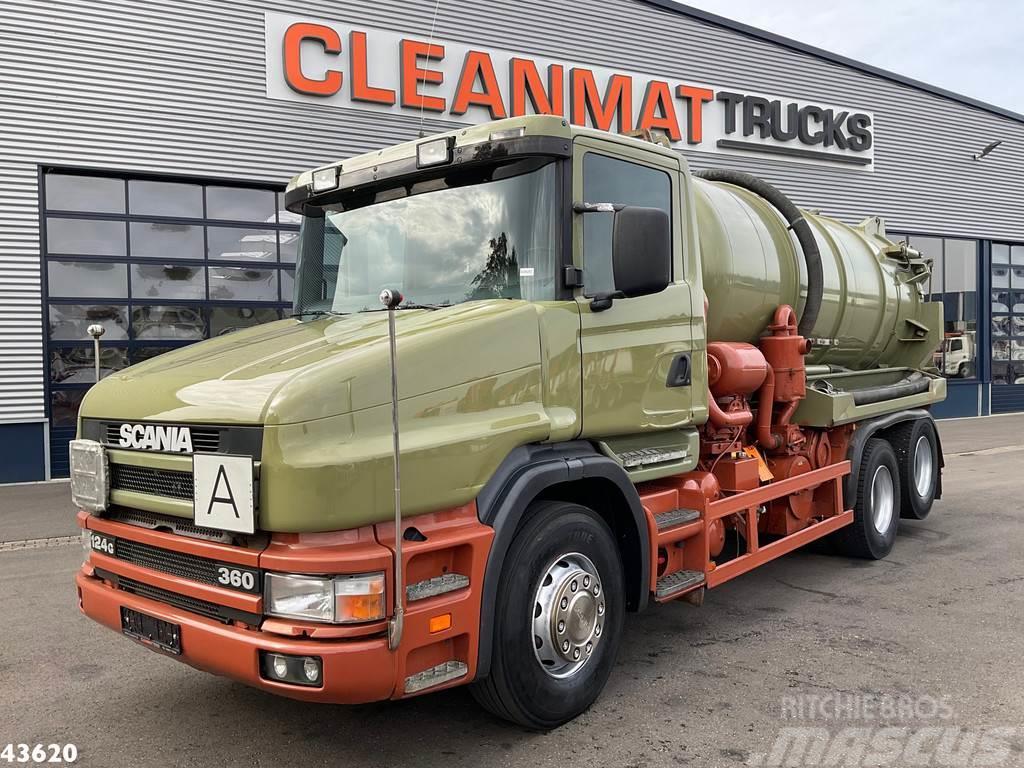 Scania T 124 Euro 2 Manual Assmann Saug aufbau 13m³ Camiões Aspiradores Combi