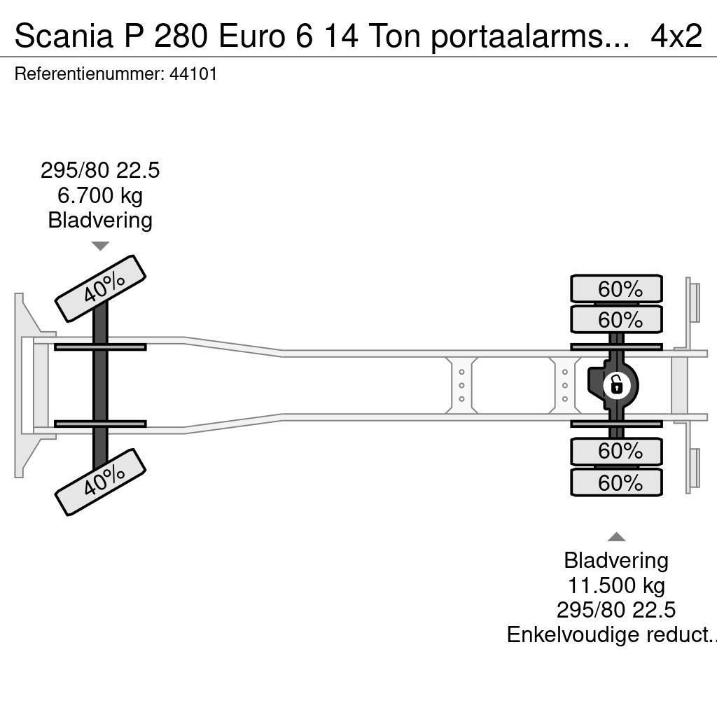 Scania P 280 Euro 6 14 Ton portaalarmsysteem Camiões multibenne