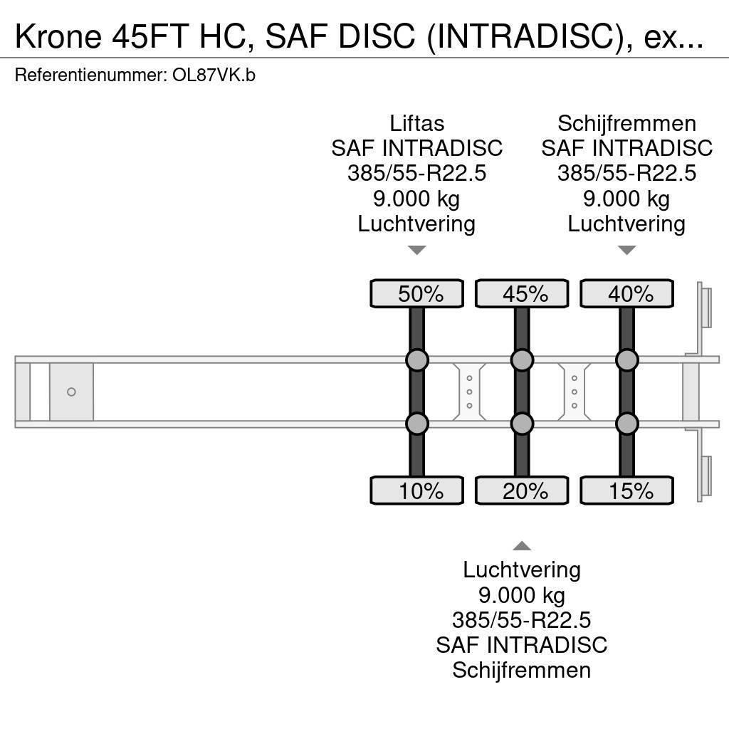 Krone 45FT HC, SAF DISC (INTRADISC), extendable front+ r Semi Reboques Porta Contentores