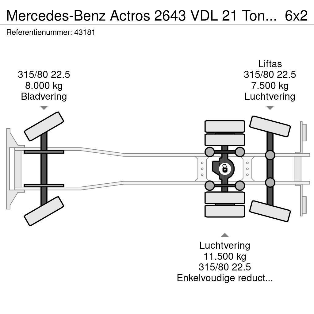 Mercedes-Benz Actros 2643 VDL 21 Ton haakarmsysteem Camiões Ampliroll