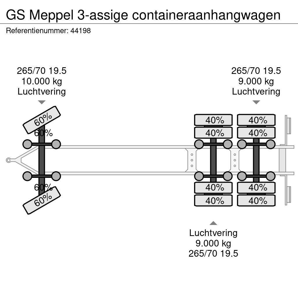 GS Meppel 3-assige containeraanhangwagen Reboques Porta Contentores
