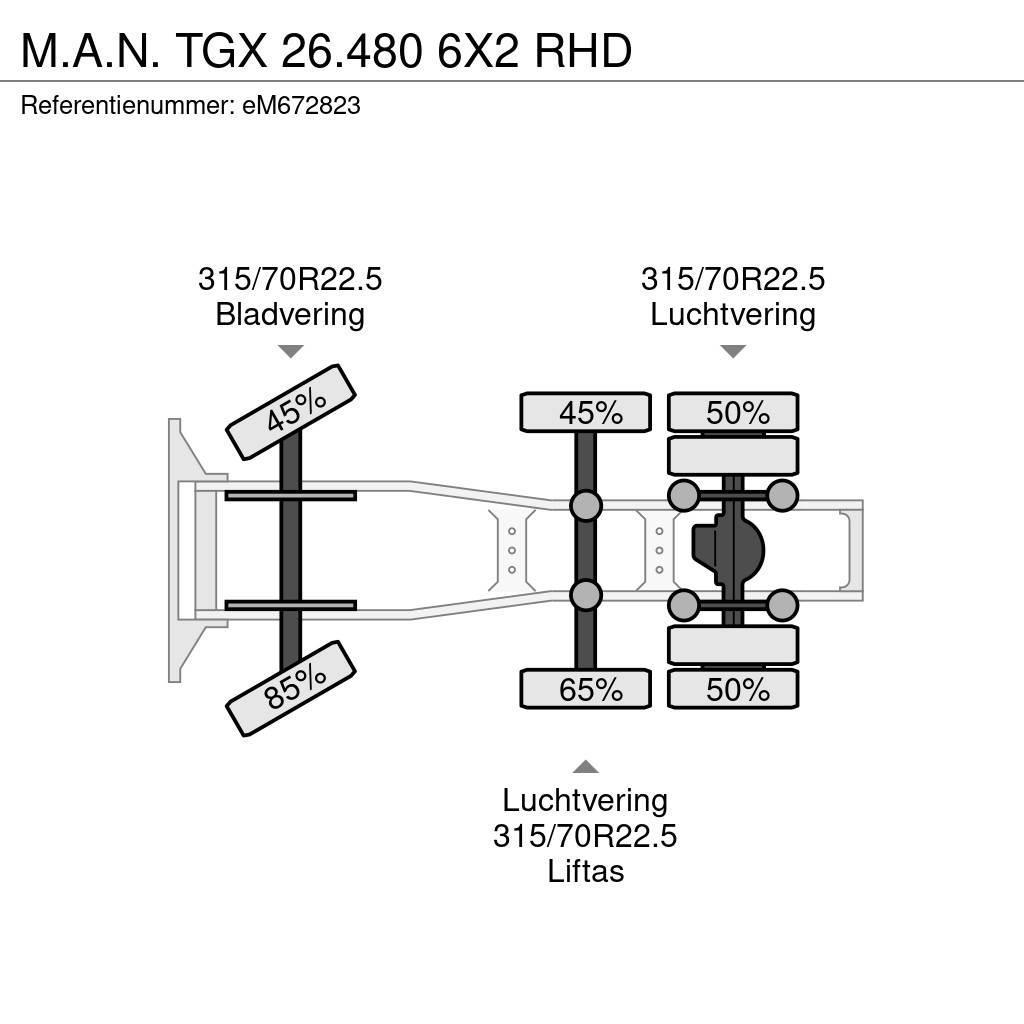MAN TGX 26.480 6X2 RHD Tractores (camiões)
