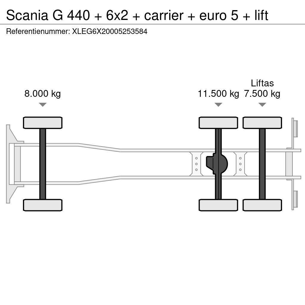 Scania G 440 + 6x2 + carrier + euro 5 + lift Camiões caixa temperatura controlada