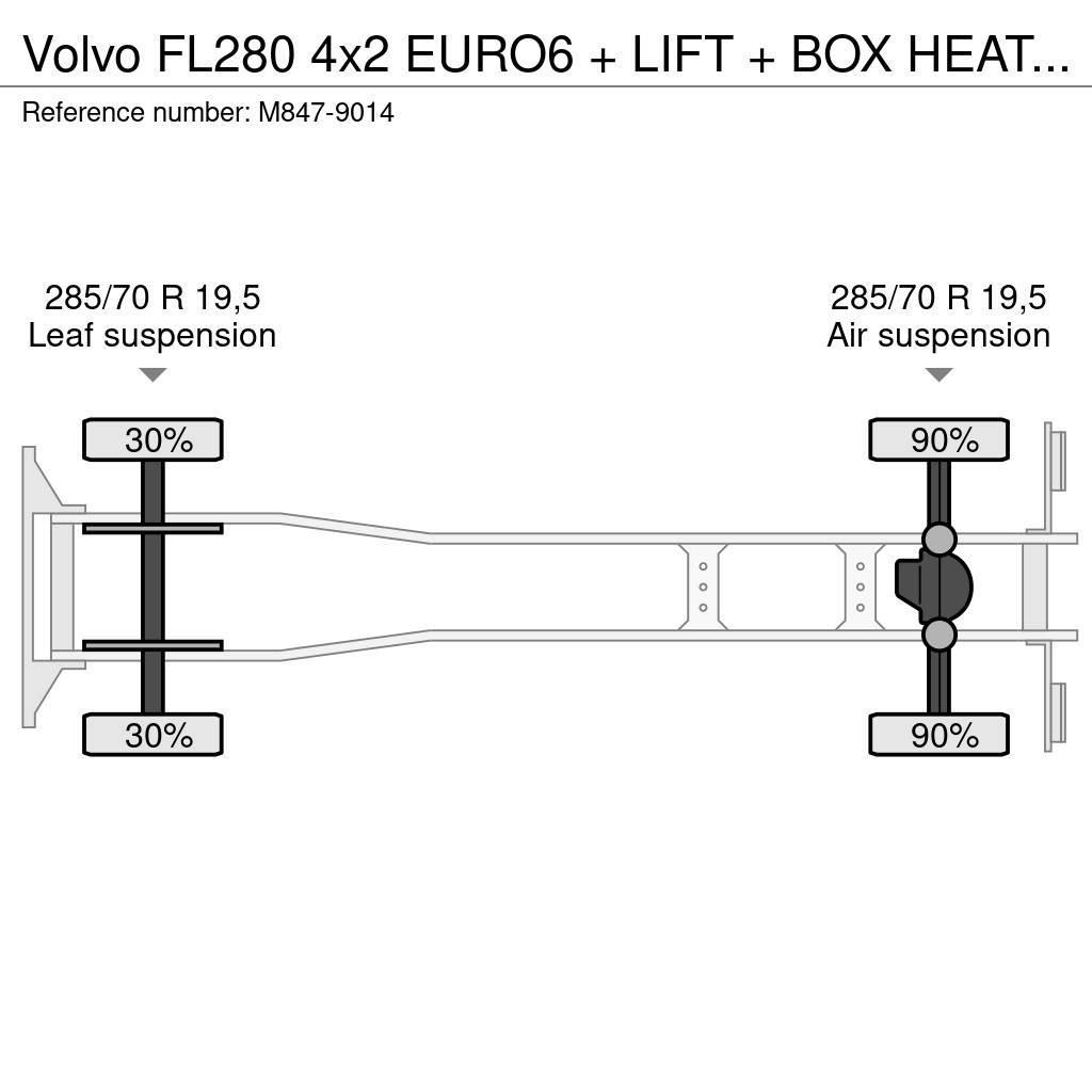 Volvo FL280 4x2 EURO6 + LIFT + BOX HEATING Camiões de caixa fechada