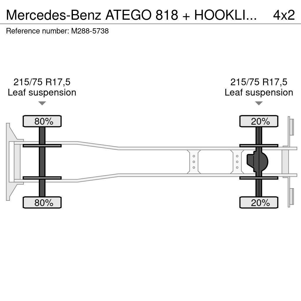 Mercedes-Benz ATEGO 818 + HOOKLIFT + BOX + ANALOG TACHO Camiões Ampliroll