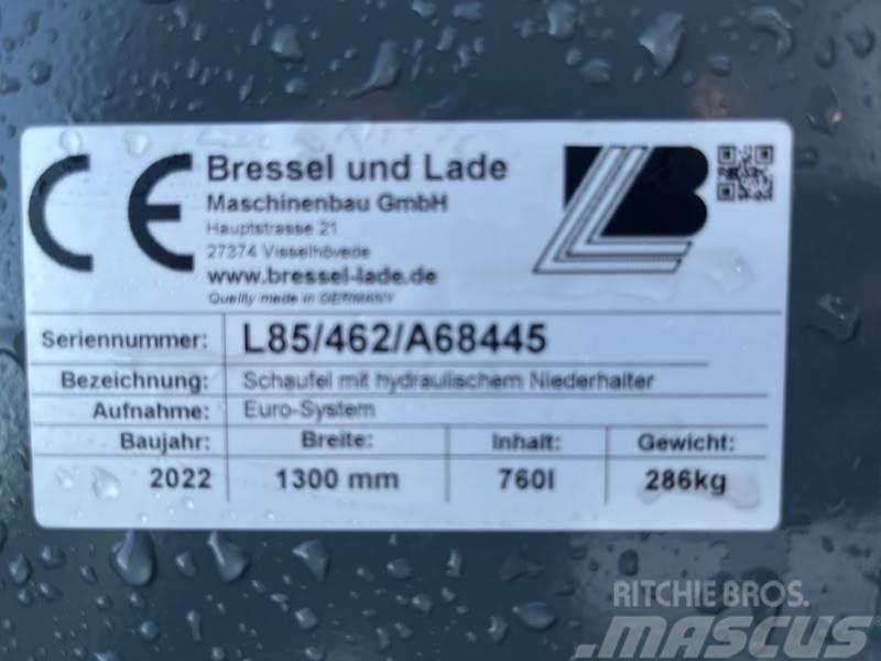Bressel UND LADE L85 Schaufel mit hydr. Niederhalter 1,30m Outros acessórios de tractores