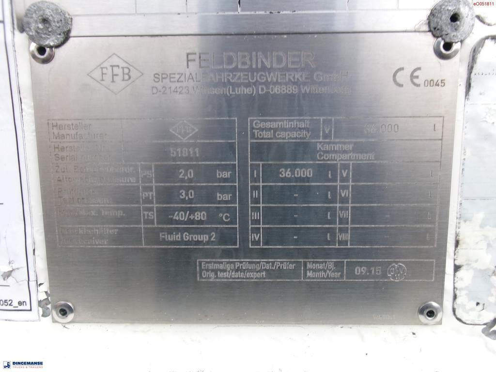 Feldbinder Powder tank alu 36 m3 / 1 comp Semi Reboques Cisterna