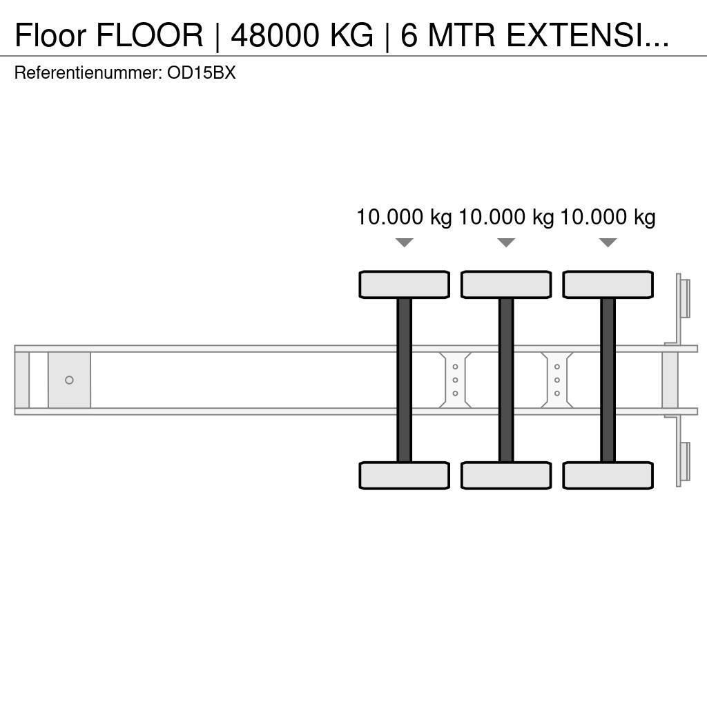 Floor | 48000 KG | 6 MTR EXTENSION | STEERING AXLE Semi Reboques estrado/caixa aberta