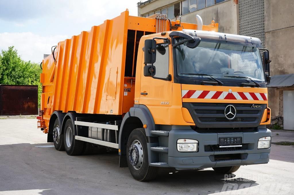 Mercedes-Benz Axor 2533 śmieciara trzyosiowa FAUN 524m3 EURO 5 Camiões de lixo