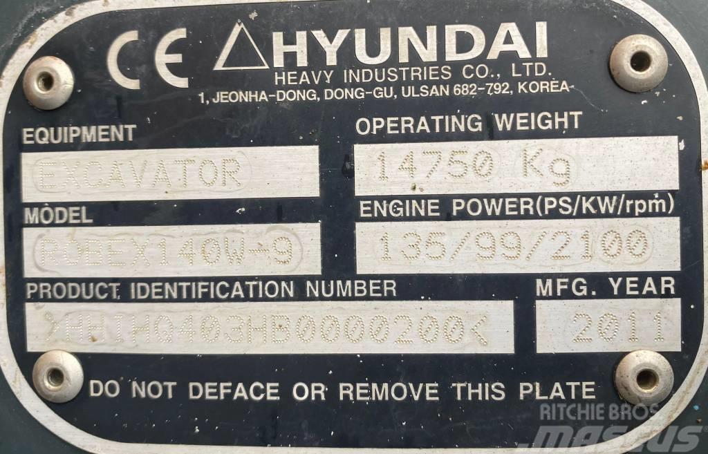 Hyundai Robex 140 W-9 Escavadoras de rodas