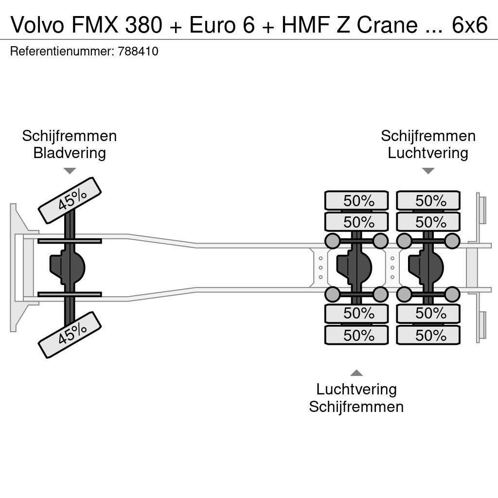 Volvo FMX 380 + Euro 6 + HMF Z Crane + 6x6 + Hardox KIPP Camiões basculantes