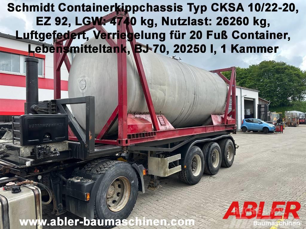 Schmidt CKSA 10/22-20 Containerkippchassis mit Tank Semi Reboques Porta Contentores