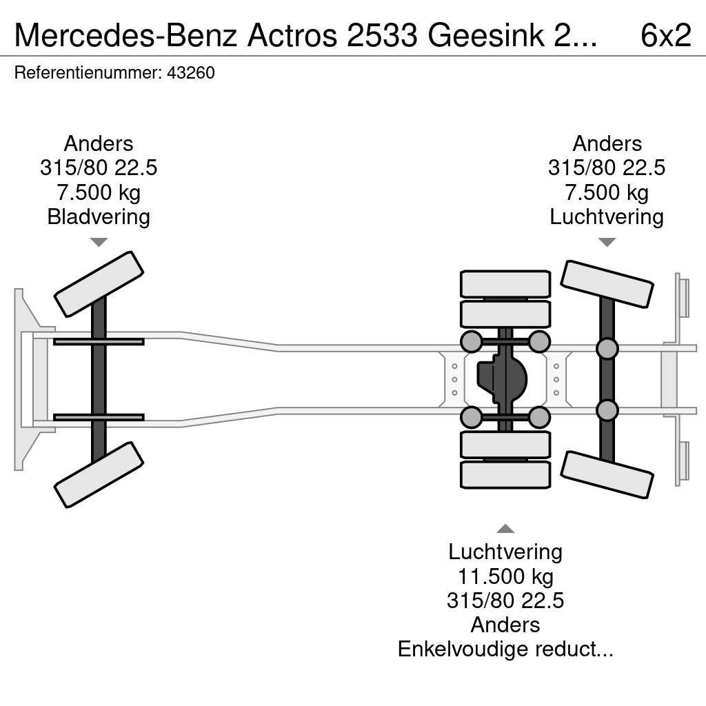 Mercedes-Benz Actros 2533 Geesink 23m³ GEC Welvaarts weegsysteem Camiões de lixo