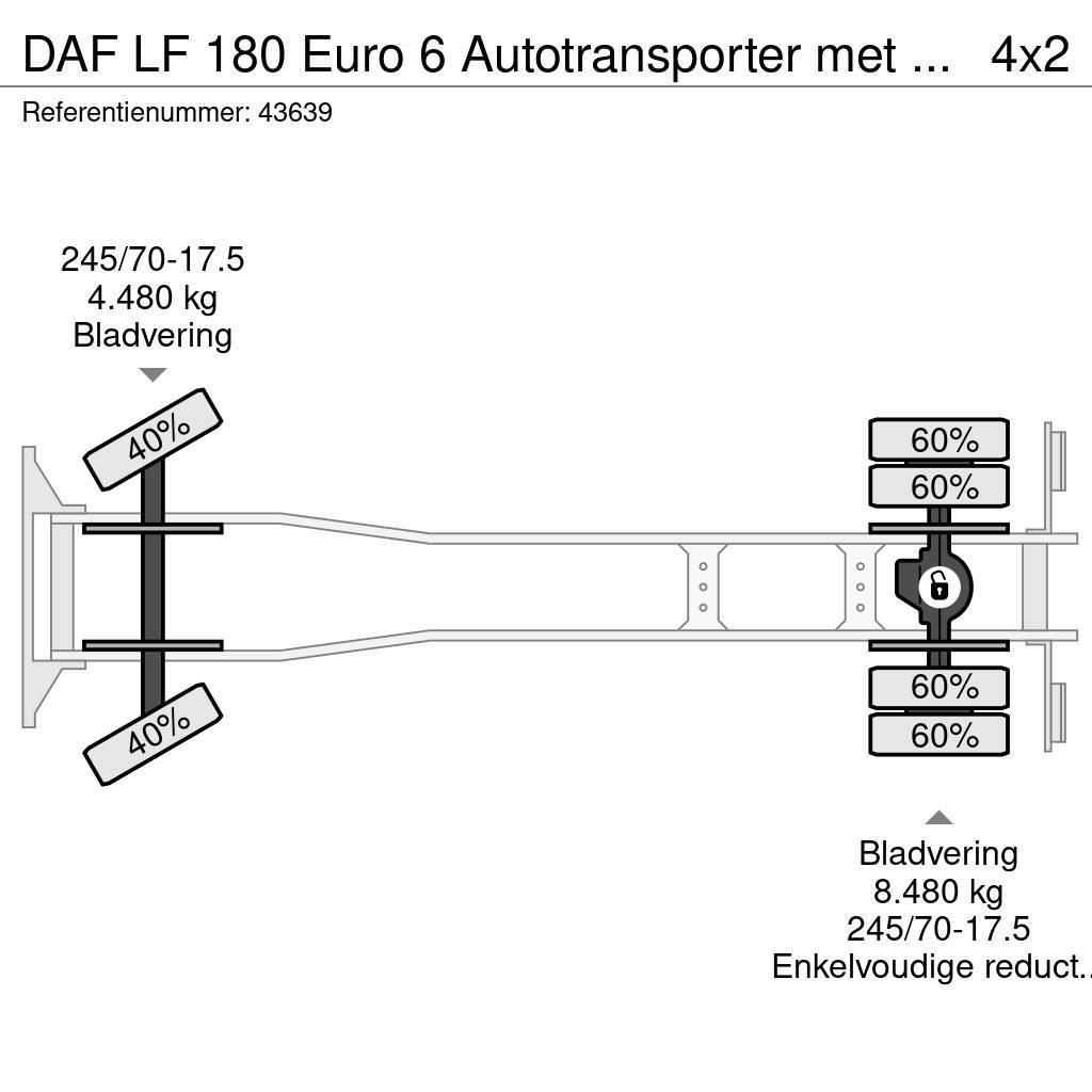 DAF LF 180 Euro 6 Autotransporter met oprijplaten Just Camiões de Transporte Auto