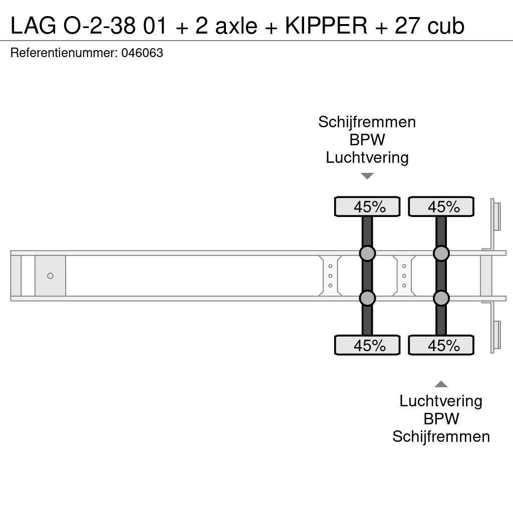 LAG O-2-38 01 + 2 axle + KIPPER + 27 cub Semi Reboques Basculantes
