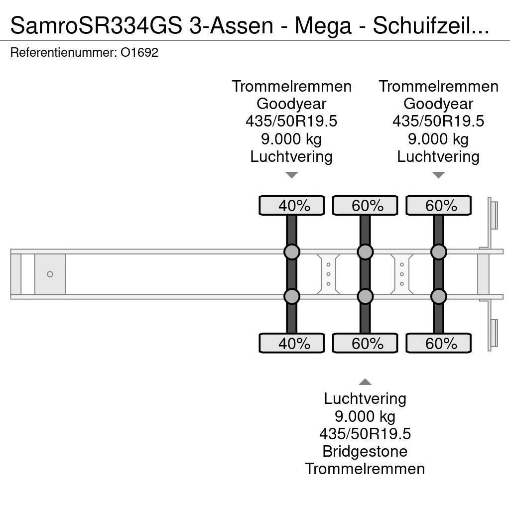 Samro SR334GS 3-Assen - Mega - Schuifzeilen - Trommelrem Semi Reboques Cortinas Laterais