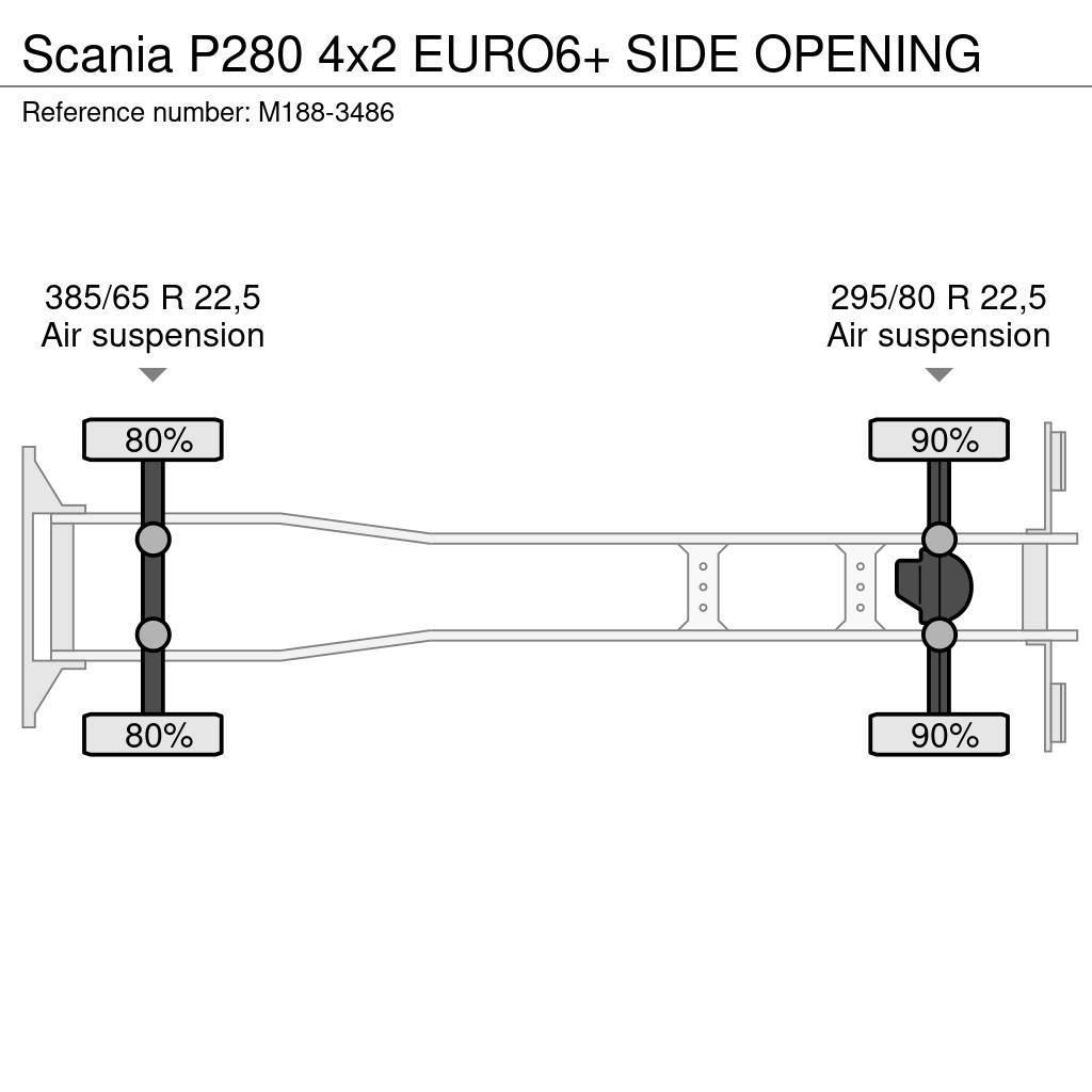 Scania P280 4x2 EURO6+ SIDE OPENING Camiões de caixa fechada