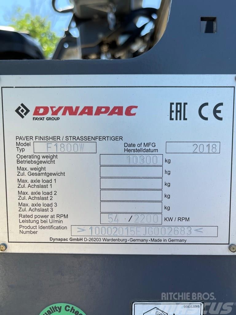 Dynapac F 1800 W Pavimentadoras de asfalto