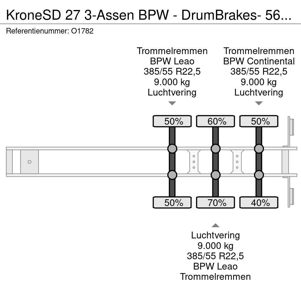 Krone SD 27 3-Assen BPW - DrumBrakes- 5640kg - All Sorts Semi Reboques Porta Contentores