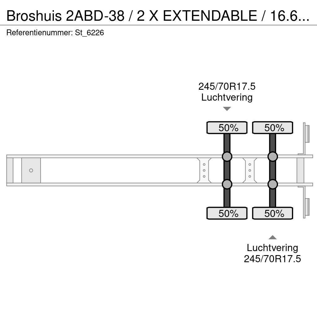 Broshuis 2ABD-38 / 2 X EXTENDABLE / 16.62 mtr BED / Semi Reboques Carga Baixa
