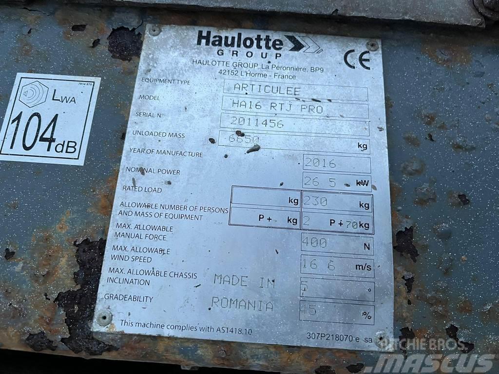 Haulotte Articulee HA16RTJ PRO BOOM 16 m / RATED LOAD 230 k Outros elevadores e plataformas