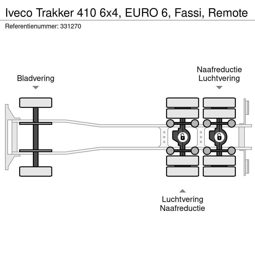 Iveco Trakker 410 6x4, EURO 6, Fassi, Remote Camiões estrado/caixa aberta