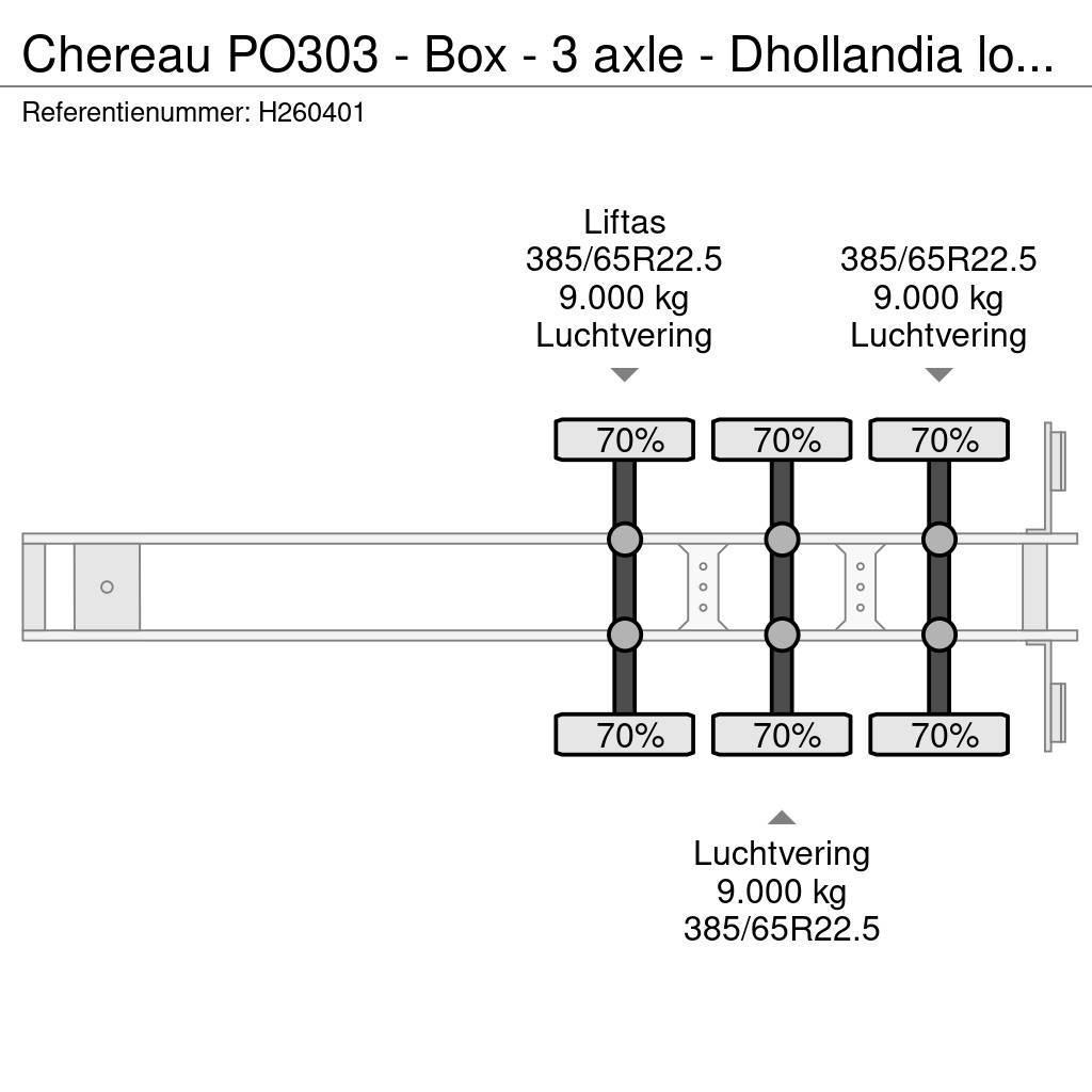 Chereau PO303 - Box - 3 axle - Dhollandia loadlift - BUFFL Semi-Reboques Caixa Fechada
