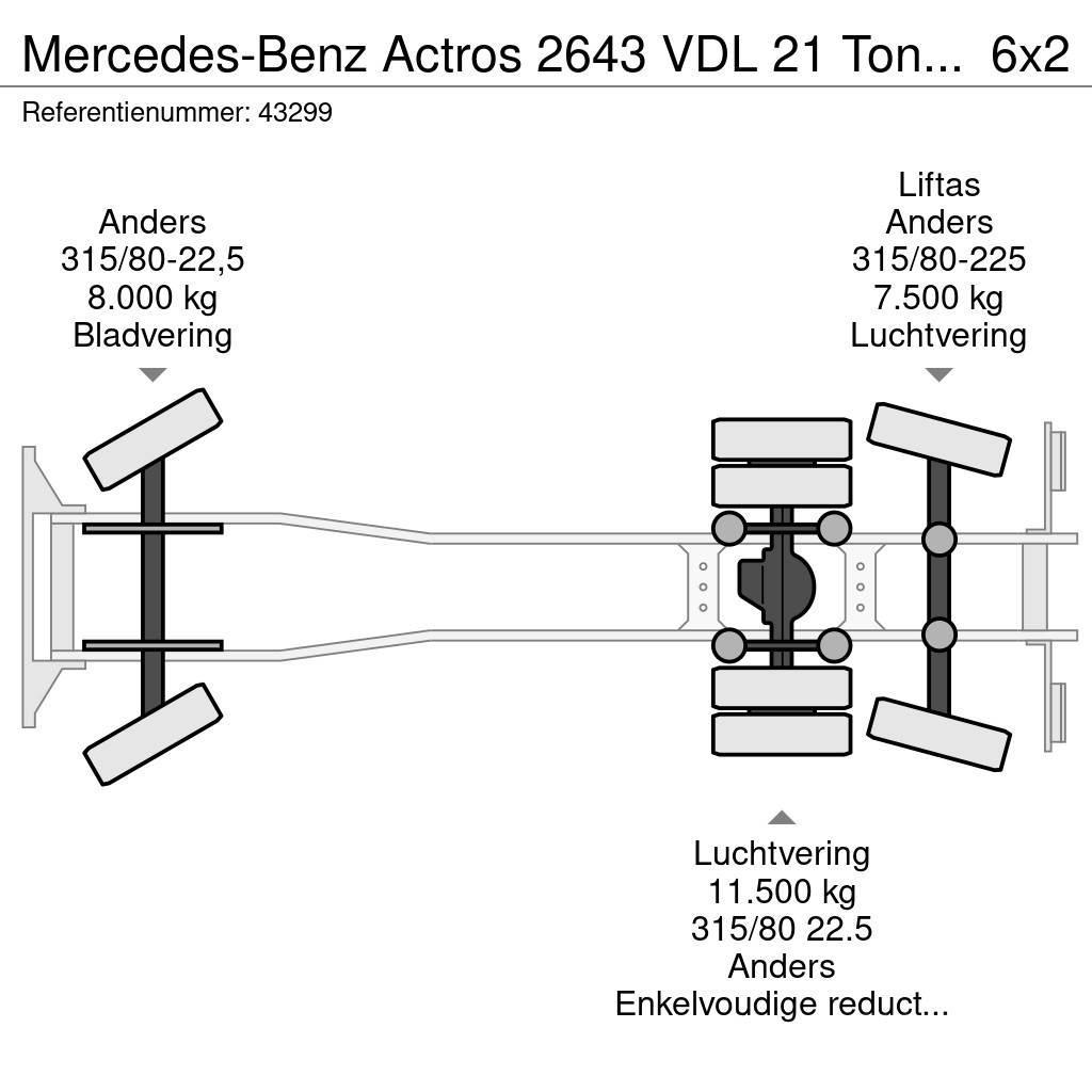 Mercedes-Benz Actros 2643 VDL 21 Ton haakarmsysteem Camiões Ampliroll