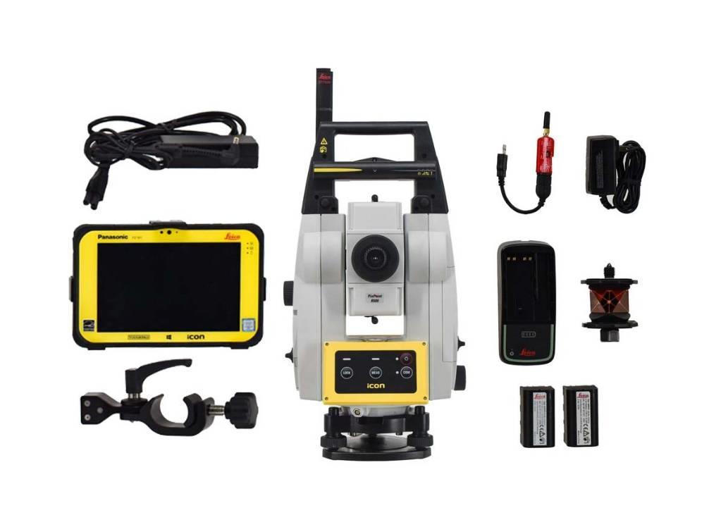 Leica Used iCR70 5" Robotic Total Station w/ CC80 & iCON Outros componentes