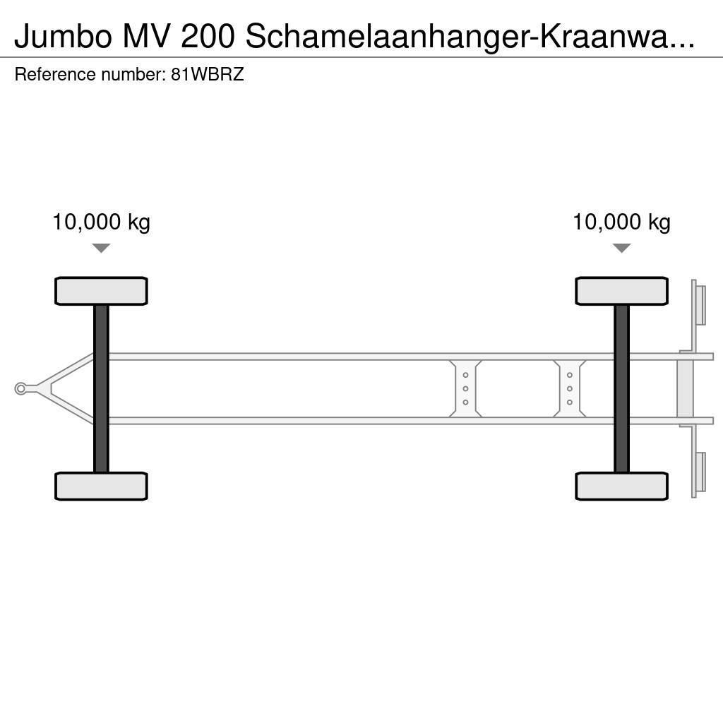 Jumbo MV 200 Schamelaanhanger-Kraanwagen! Reboques estrado/caixa aberta