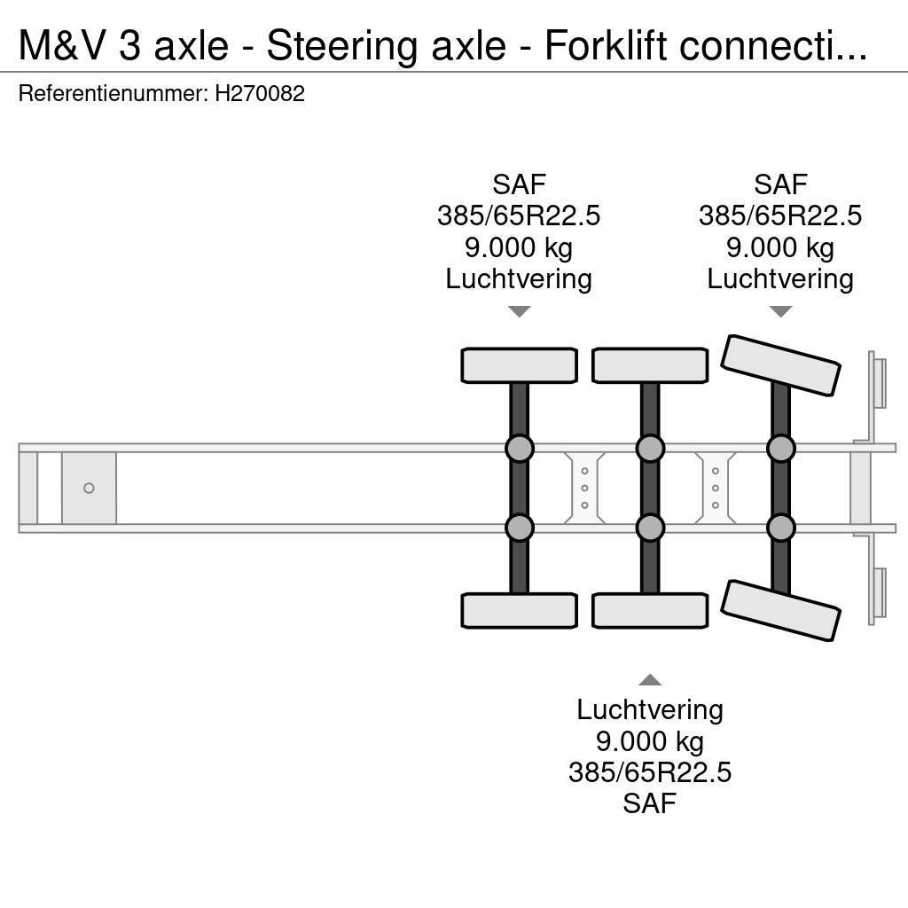  M&V 3 axle - Steering axle - Forklift connection - Semi Reboques estrado/caixa aberta