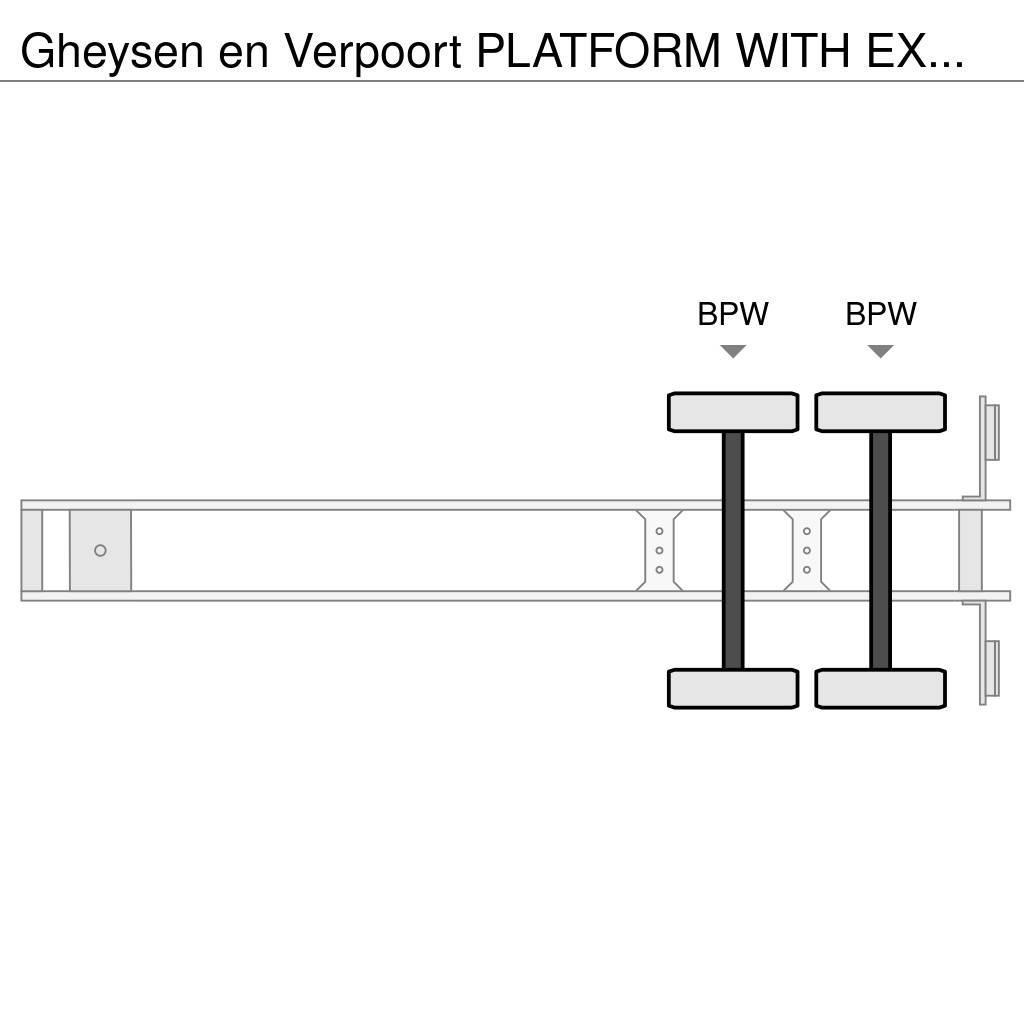  Gheysen en Verpoort PLATFORM WITH EXTENDERS AND LE Semi Reboques Carga Baixa