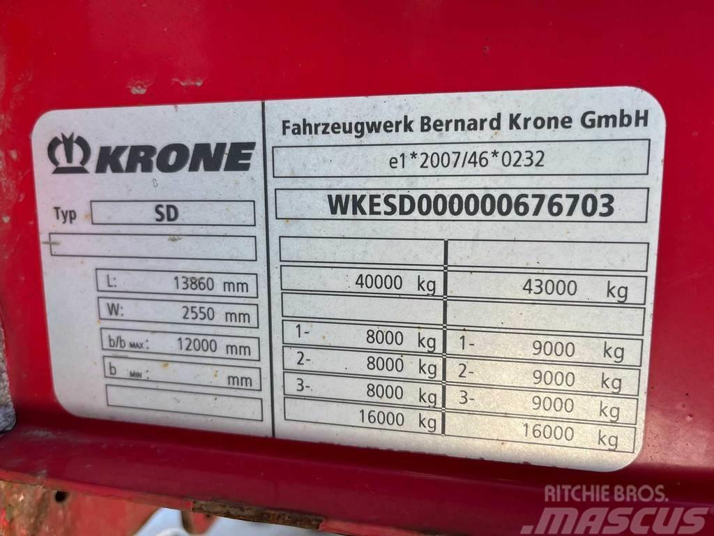 Krone SD27 EDSCHA ROOF + BPW AXLE + LIFTNG AXLE + CODE X Semi Reboques Cortinas Laterais