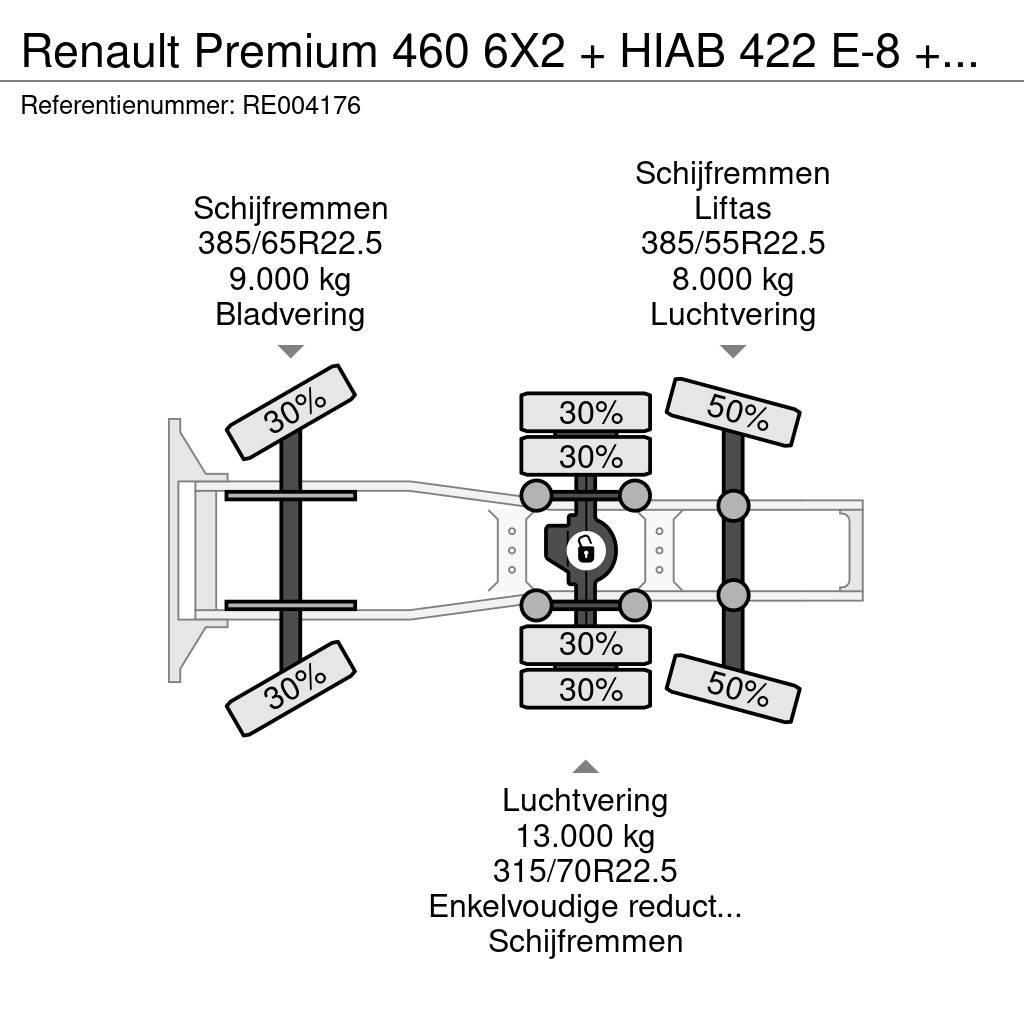 Renault Premium 460 6X2 + HIAB 422 E-8 + REMOTE CONTROL Tractores (camiões)