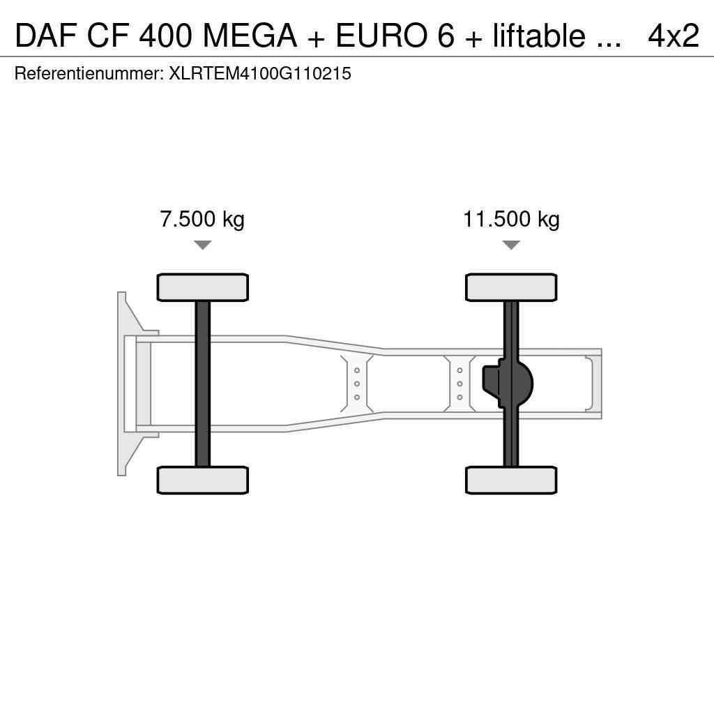 DAF CF 400 MEGA + EURO 6 + liftable 5th wheel Tractores (camiões)