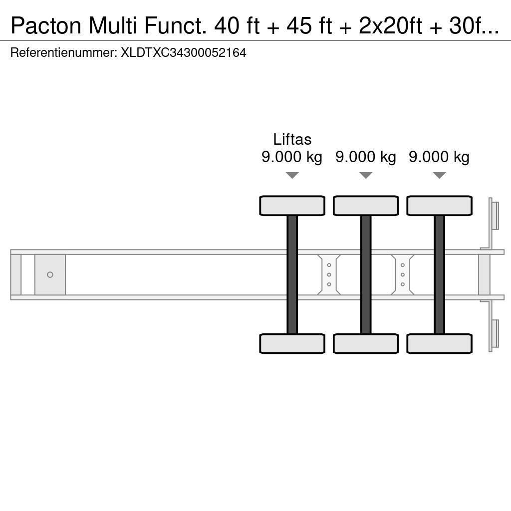 Pacton Multi Funct. 40 ft + 45 ft + 2x20ft + 30ft + High Semi Reboques Porta Contentores
