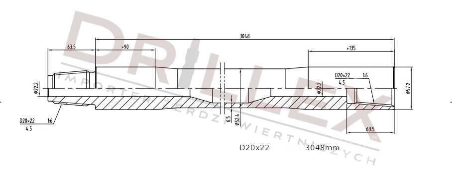 Vermeer D20x22, D24x26 Drill pipes, żerdzie wiertnicze Equipamentos de perfuração direcional horizontal