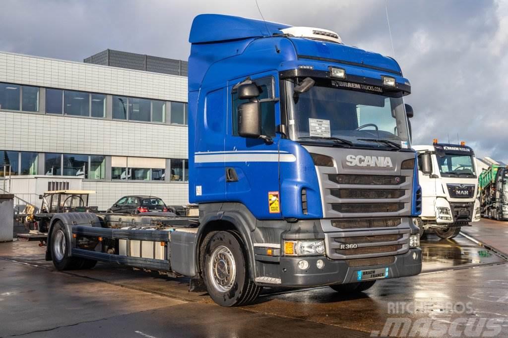 Scania R360+E5+INTARDER+DHOLLANDIA Camiões caixa desmontável com elevador de cabo