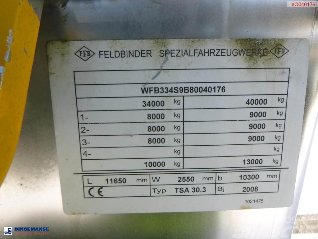 Feldbinder Chemical tank inox L4BH 30 m3 / 1 comp + pump Semi Reboques Cisterna