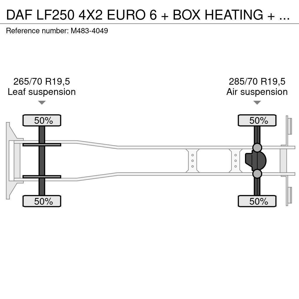 DAF LF250 4X2 EURO 6 + BOX HEATING + LIFT 2000 KG. Camiões de caixa fechada