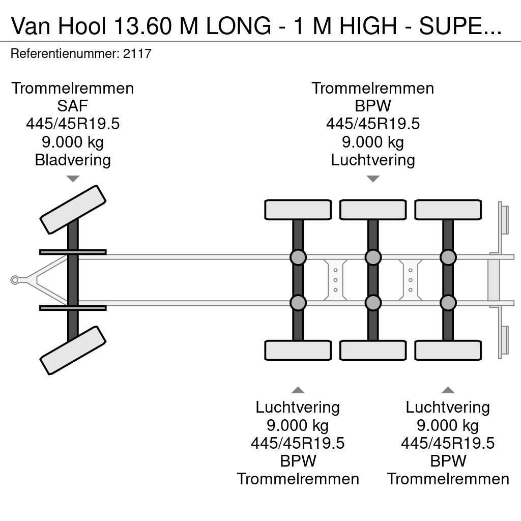 Van Hool 13.60 M LONG - 1 M HIGH - SUPER SINGLE TIRES - DRU Reboques estrado/caixa aberta